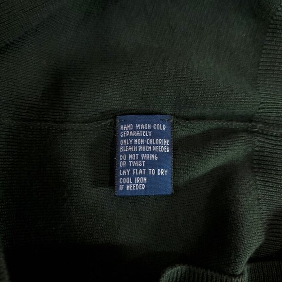 New Vintage Polo Ralph Lauren Mens Size XL The Pima Sweater Green V-Neck Cotton - Picture 11 of 13